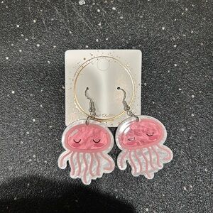 Pink jellyfish 🪼 earrings